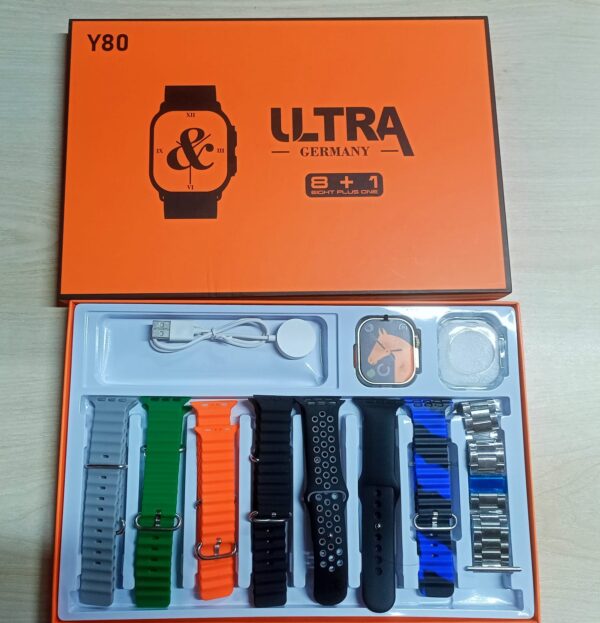 Y80 Ultra Smartwatch With 8 Strap - Image 2